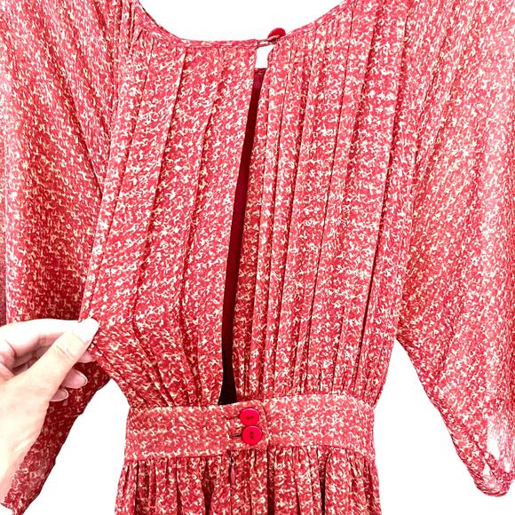 Rachel Zoe Olivia Silk Midi Dress Rust Orange size 10 - Picture 5 of 10